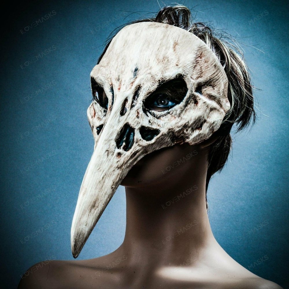 Halloween Raven Bird Realistic Skull Masquerade Halloween Party Eye Bird Mask